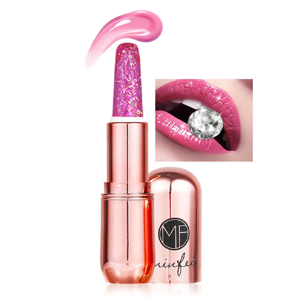 

MINFEI jelly lipstick moisturizing diamond temperature changing color waterproof long lasting lipsticks