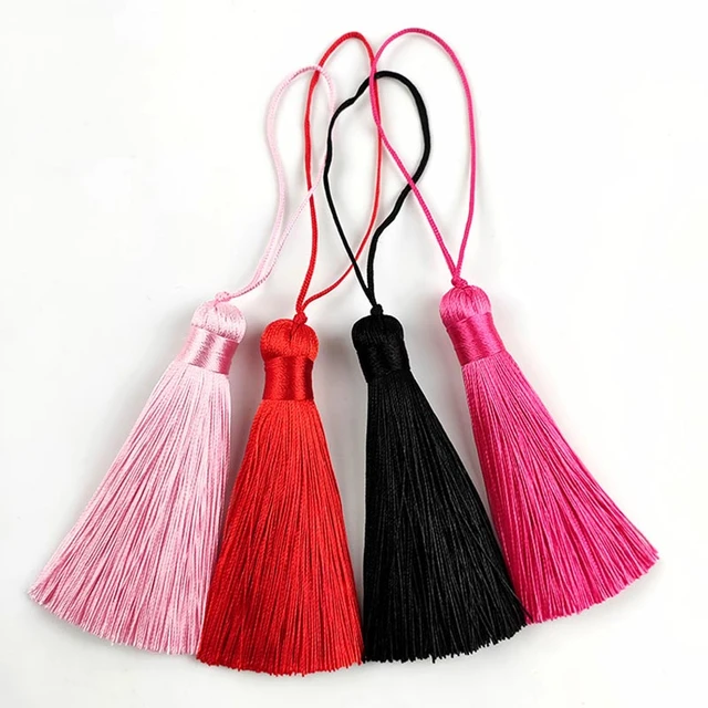 20PCs 13CM Gold/Silver Key Tassel Fringe Silk Thread Pendant Tassels  Decorative For Jewelry DIY card Curtains Clothes