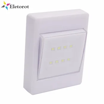 

8 LED COB Light Wall Nightlight Night Lamp COB LED Wall Switch Wireless Closet Cordless Night Light AAA Battery Operated