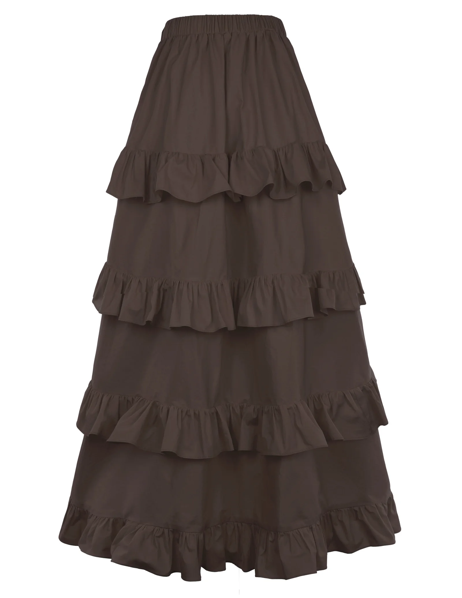 Коричневые Асимметричные тюлевые юбки в готическом стиле с оборками и кружевной отделкой, женская одежда в стиле стимпанк, юбка в викторианском стиле