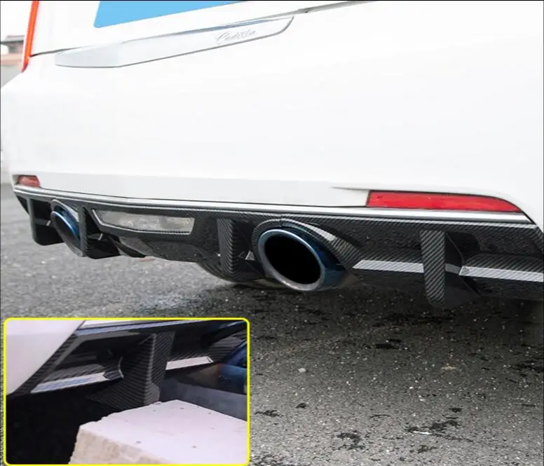 

JINGHANG ABS Carbon fiber Rear Bumper Lip Spoiler Diffuser Cover For Cadillac ATS ATS-L 2014 2015 2016 2017
