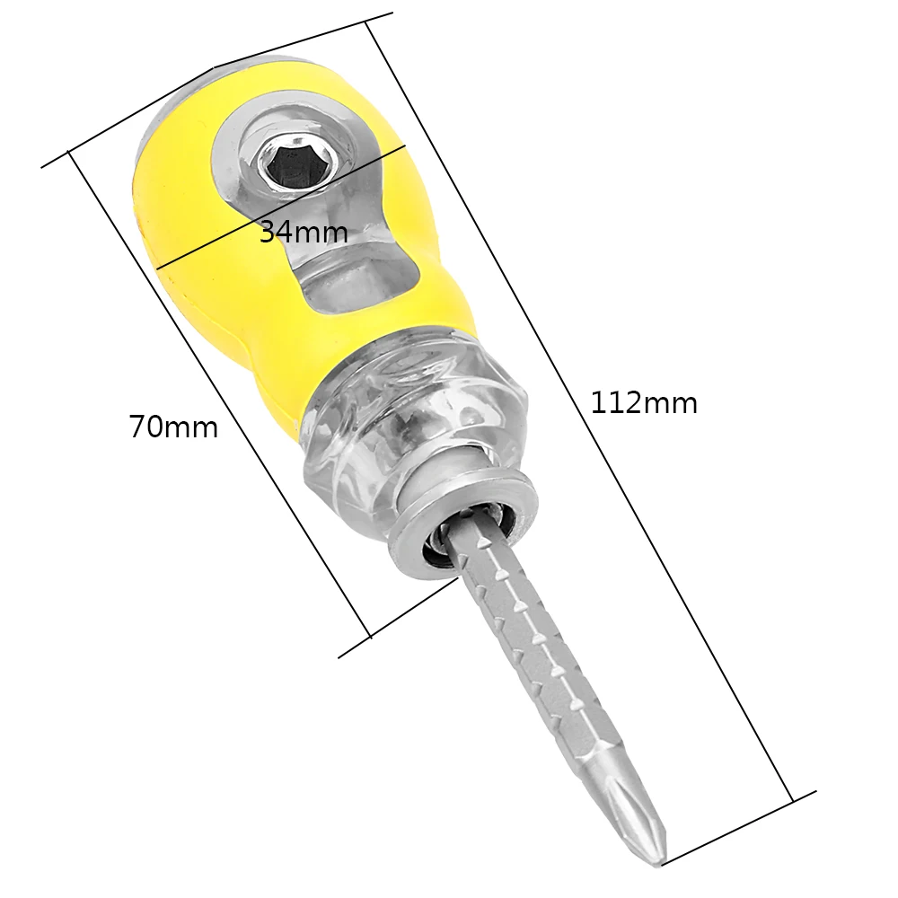 DIYWORK Double End Screwdriver Utility Hand Tools Flat Phillips Screw Driver Telescopic Dual Use