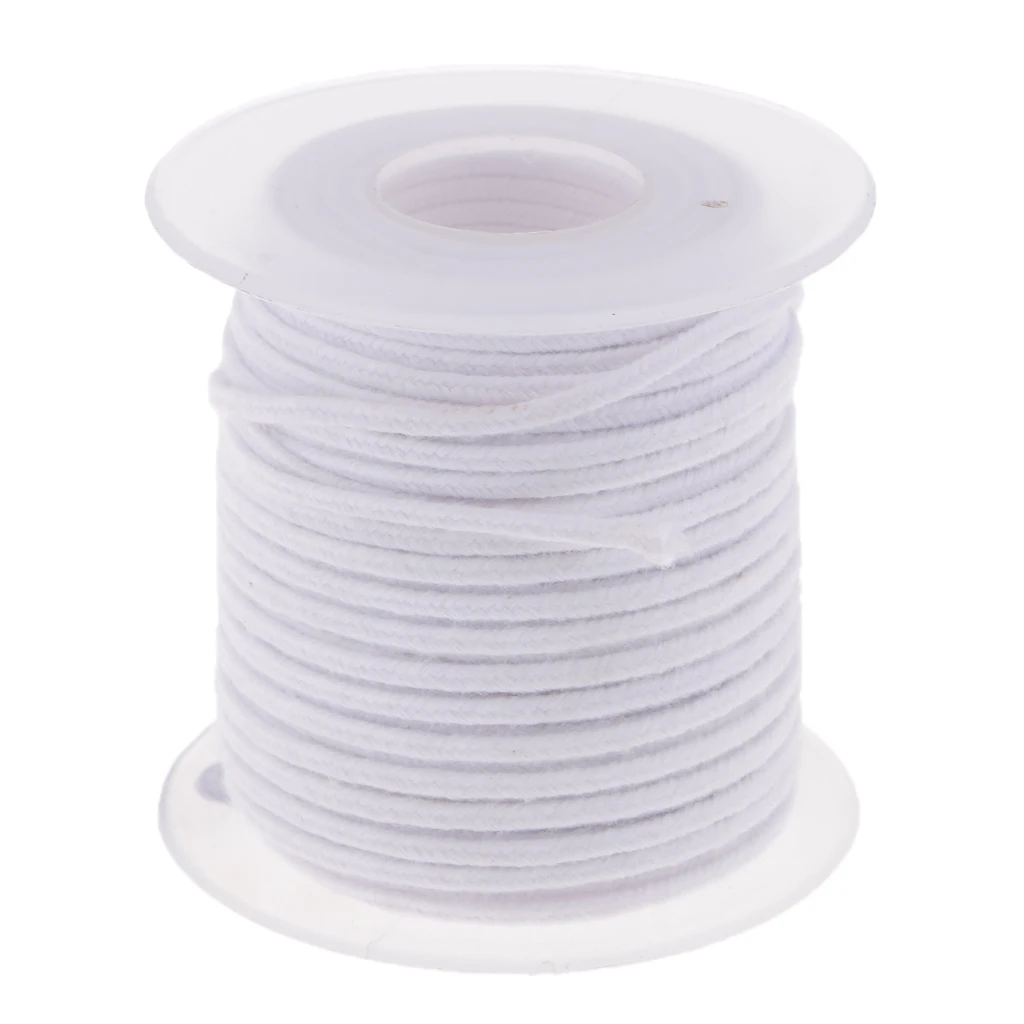 MagiDeal 1 Spool of 30 Meters / 98 Feet Cotton Braided Candle Wick for Candle Making DIY Candle Craft White