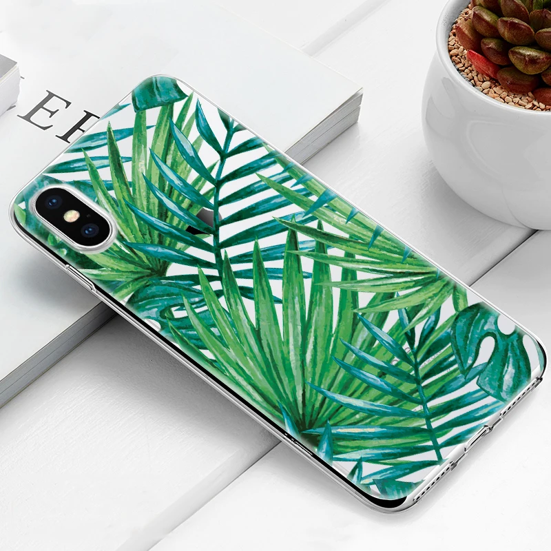 Милый чехол для телефона для iPhone 7, 8 Plus, 6, 6 S, X, XS, Max, XR, 5, 5S, SE, мягкий силиконовый чехол для iPhone 6 S PLUS, 7, 8, кактус, фламинго, чехол s - Цвет: 20
