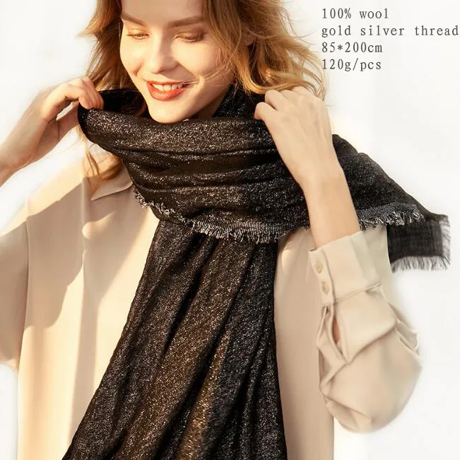 Donna Inverno Caldo PASHMINA Cashmere Seta solido lungo sciarpa scialle Wrap Big