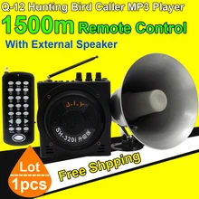 Free Shipping High Power Amplifier Portable Hunting Bird Decoy MP3 Player 1500m Remote Control Loudspeaker With External Speaker