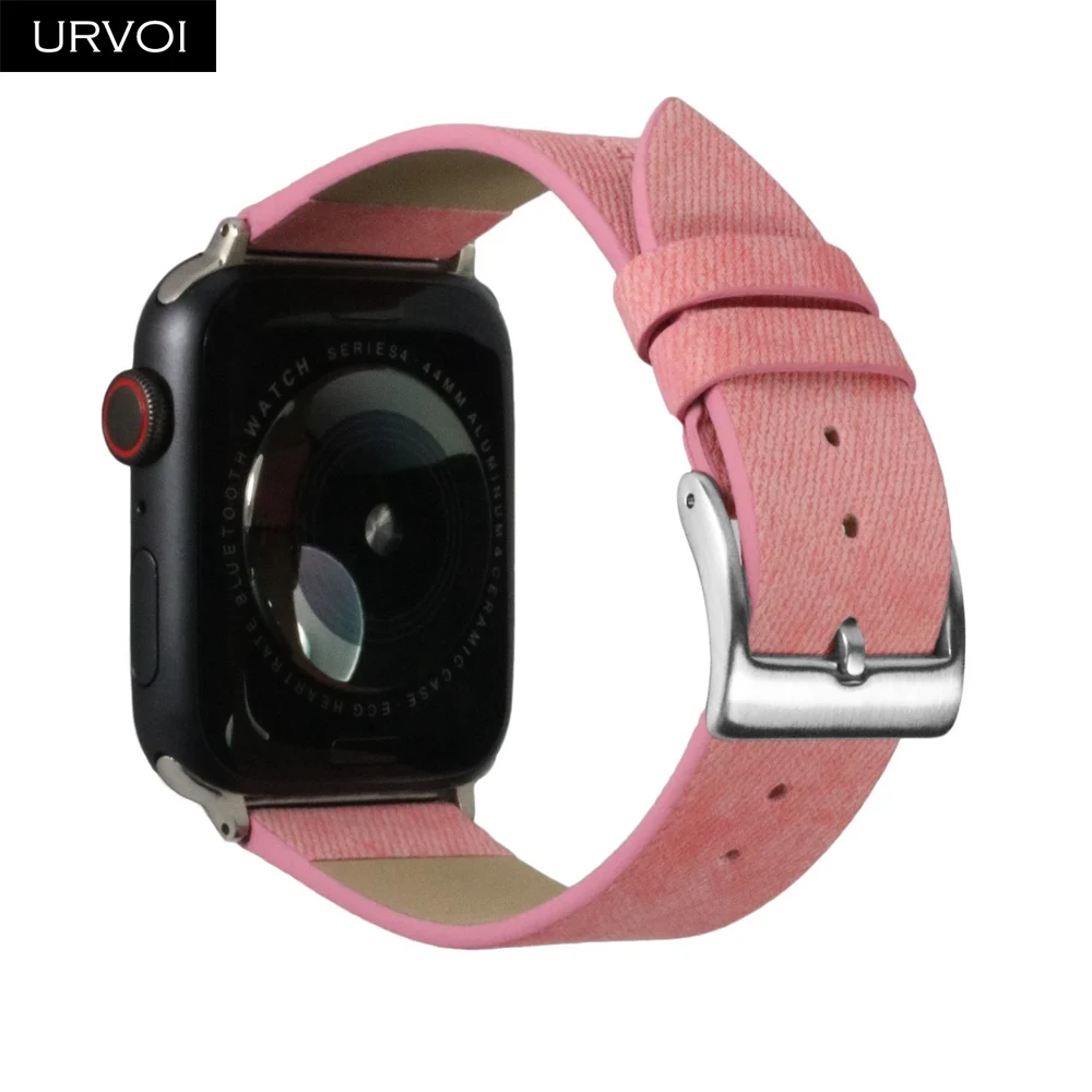 URVOI ремешок для apple watch band series 5 4 3 21 искусственная кожа наручный для iwatch Удобный прочный дизайн с пряжкой 38 42 40 44 мм