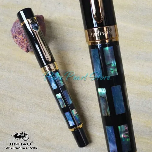 

JINHAO 650 Colorful Shells inlaid and Golden Clip M Nib Fountain Pen Style One