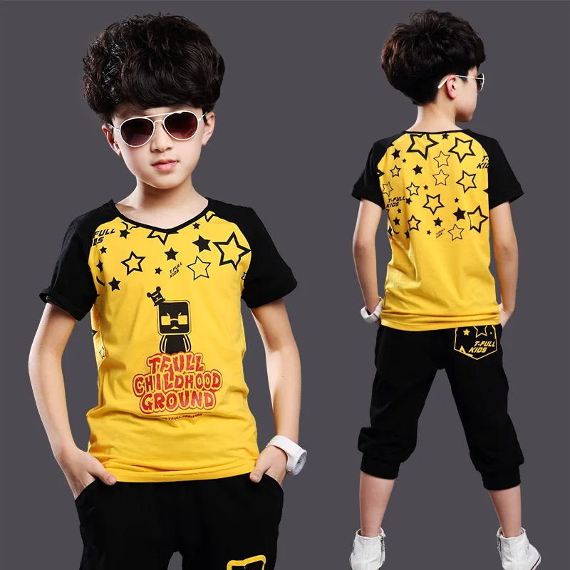 2016 Brand 4 14Y Kids Children Football Clothing Set Casual Set Baby Boy Clothes Summer Sports