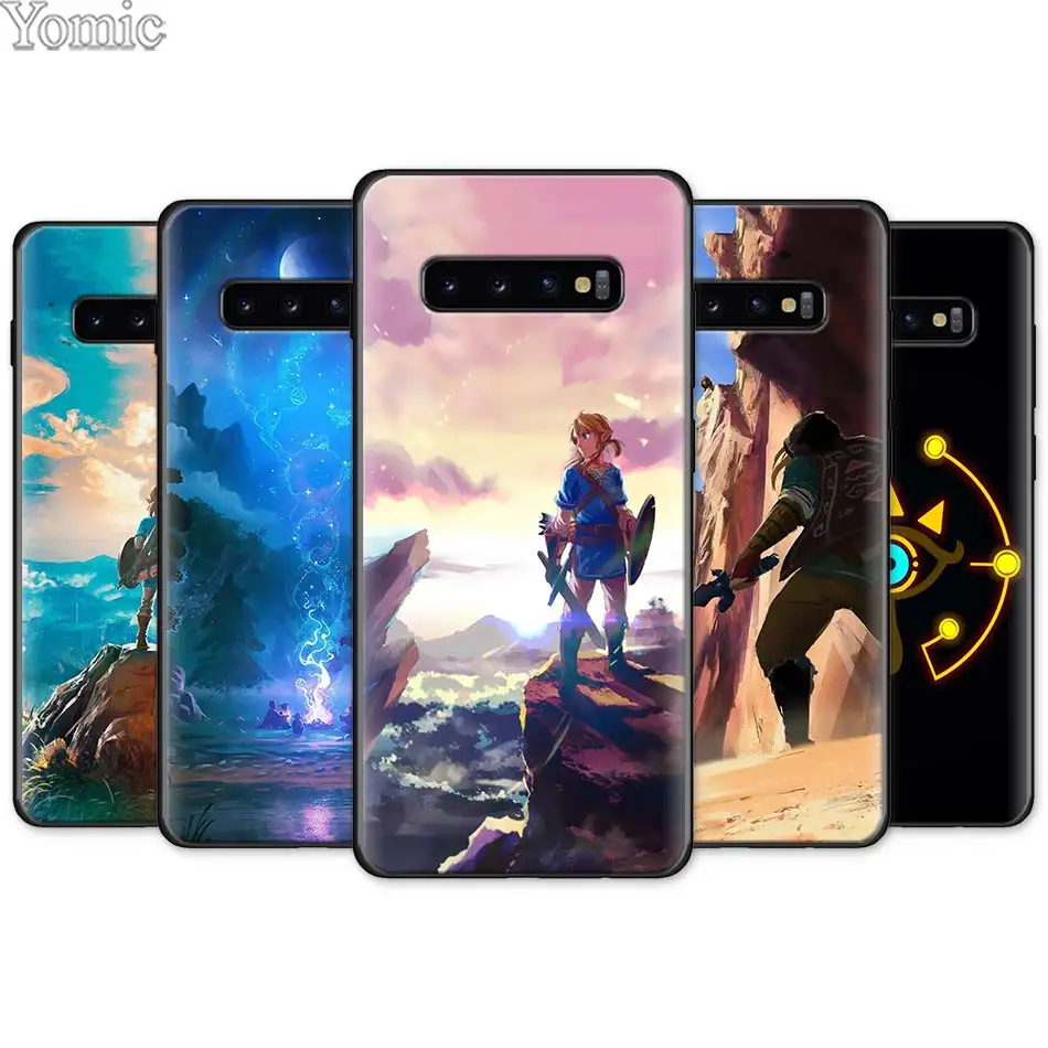 

The Legend of Zelda Black Silicone Soft TPU Phone Case for Samsung Galaxy S10e S10 S8 S9 Plus S7 Note 8 9 A40 A50 A70 Case Cover