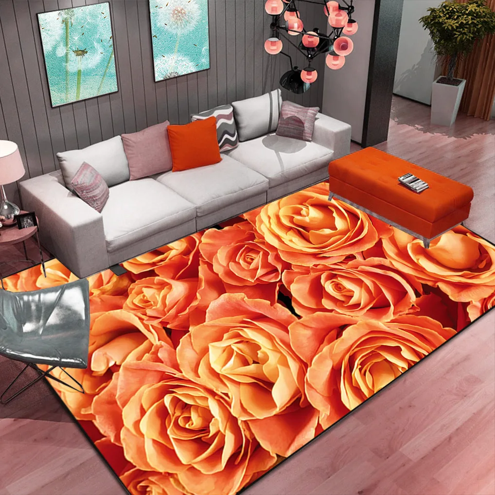 Ковер в скандинавском стиле с абстрактным цветочным рисунком, современный европейский ковер для спальни, большие коврики, подушка для дивана, гостиной, 3d ковер с розами, ковер для прихожей