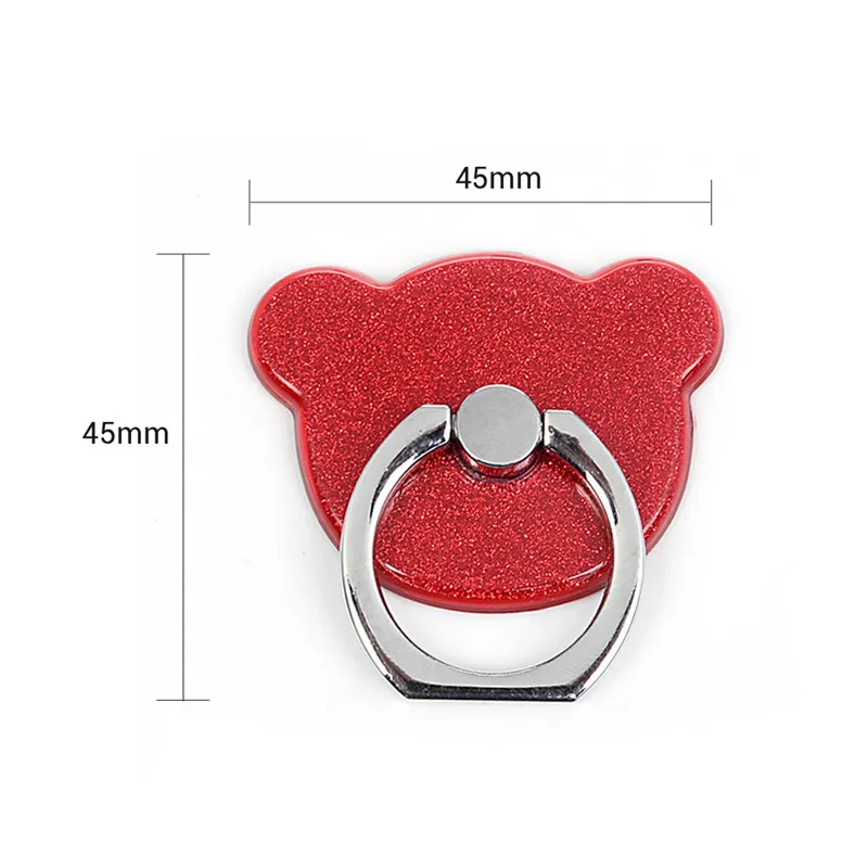 Turata 360 Degree Bling Little Bear Finger Ring Holder Mobile Phone Stand Holder Universal For Airpods iphone Samsung Huawei LG