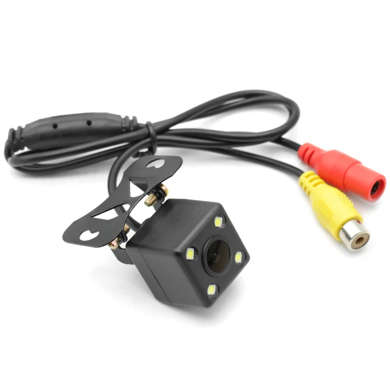 4 las lámparas Led inversa cámara de visión nocturna HD CDD de visión trasera Cámara de la lente 2,5mm Jack con 6 metros de Cable para el coche DVR espejo grabadoras