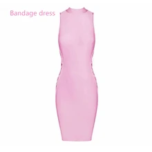 2017 New Summer Bandage Dress Women Sleeveless Hollow Out Turtleneck Elegant Lady Club Evening Party Bodycon
