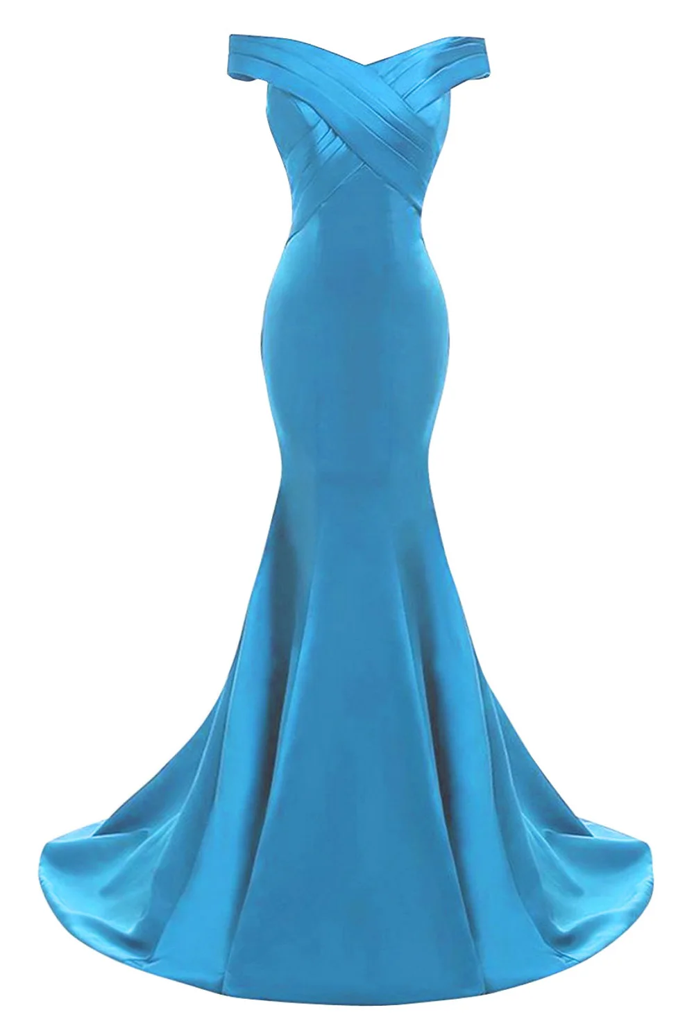 Yinyyinhs реальное изображение с открытыми плечами Вечерние платья развертки поезд Vestido De Fiesta Русалка Длинные вечерние платья на выпускной CG81 - Цвет: Blue