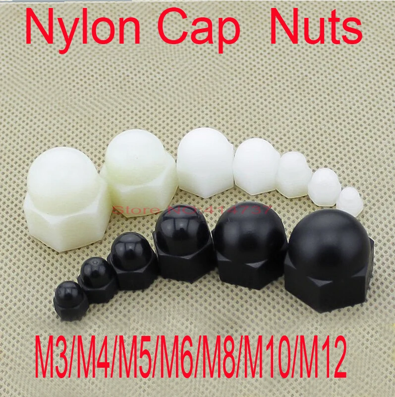 100pcs M3/m4/m5/m6/m8/m10/m12 Plastic Nylon Cap Nut/decorative Plastic