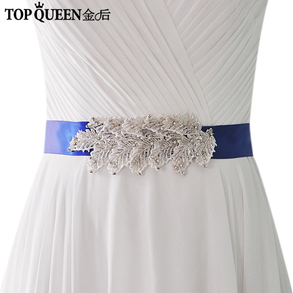 

TOPQUEEN S297 Wedding Belt discount Beading Bridal Belt Wedding Accessories Belt for Dress Leaf belt lowest price