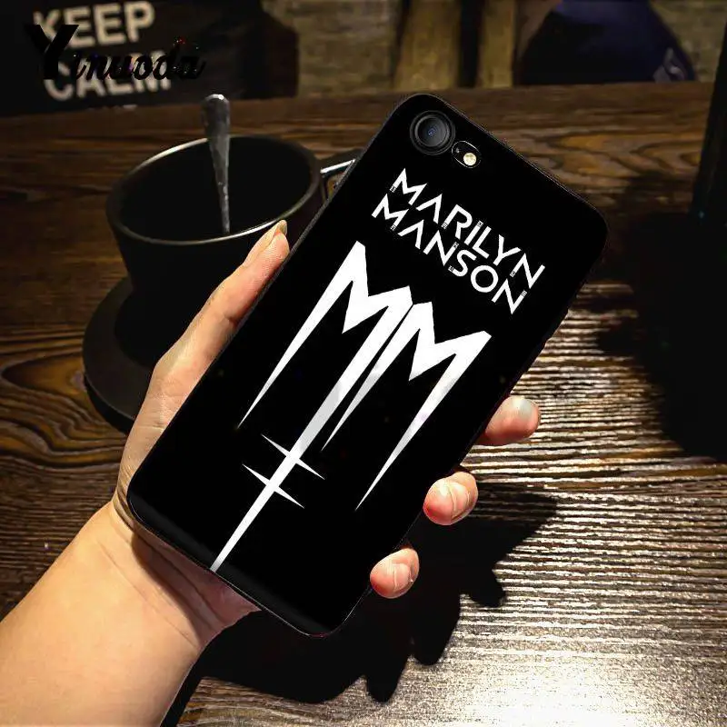 Чехол Yinuoda для iPhone 7 6 X Marilyn Manson оболочка сделай сам цветной чехол телефона 7X6 6S 8 Plus 5