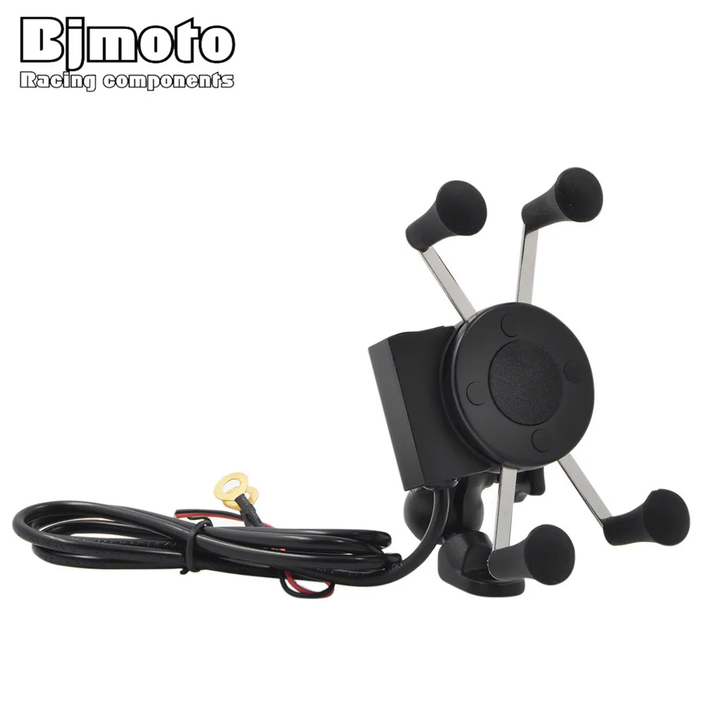 Bjmoto Universal Motorcycle Scooter rear view mirror mount Mounting Adjustable Phone Holder font b Smartphone b