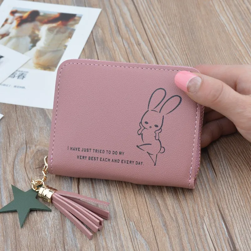 Fashion Short Wallet Women Cute Print Small Pu Leather Wallets For Keys