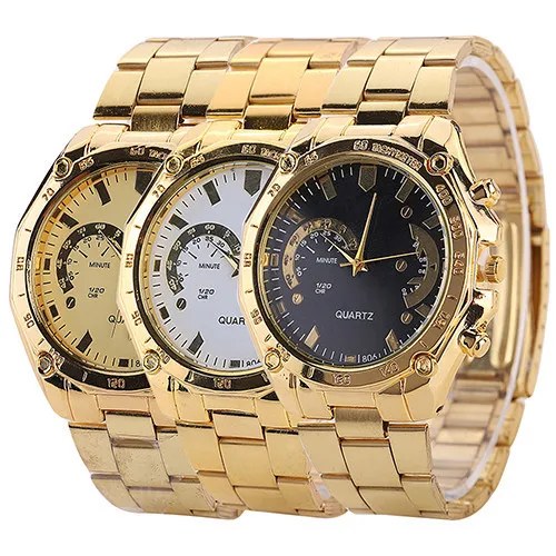Новое поступление женские мужские золотые часы из нержавеющей стали с ремешком Аналоговые Кварцевые Спортивные наручные часы
