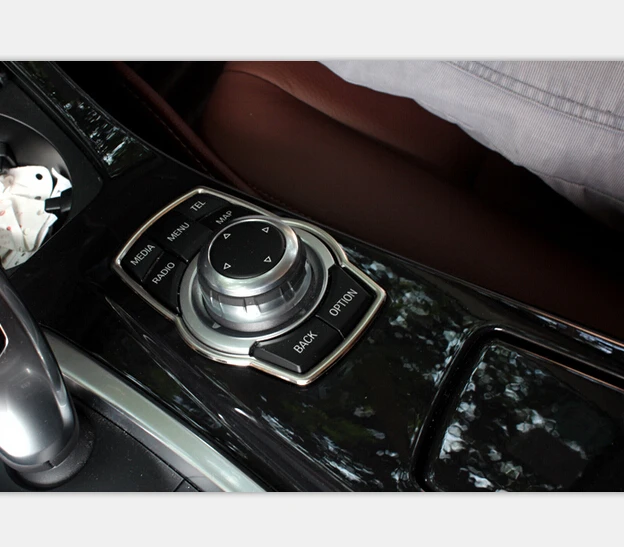 2014 2015 2016 2017 For BMW X5 F15 Stainless Steel Interior Multi media Button Cover Frame Trim ...
