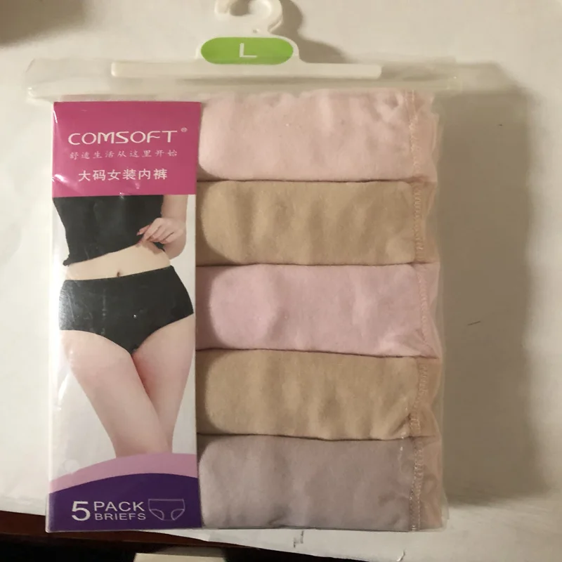 Comsoft 5PCS Underwear Women Briefs Ladies cotton panties high waist Intimates Lingerie plus size L-XXXXL bragas for Women