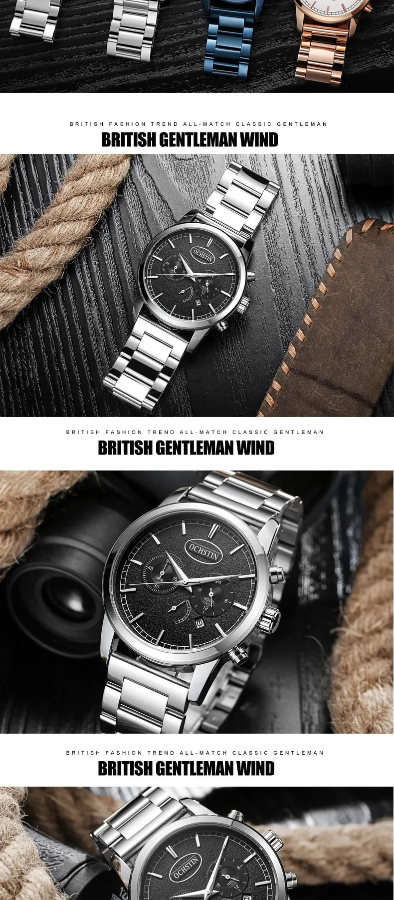 Мужские часы от ведущего бренда, роскошные мужские военные наручные часы OCHSTIN, полностью стальные мужские спортивные часы, водонепроницаемые Relogio Masculino