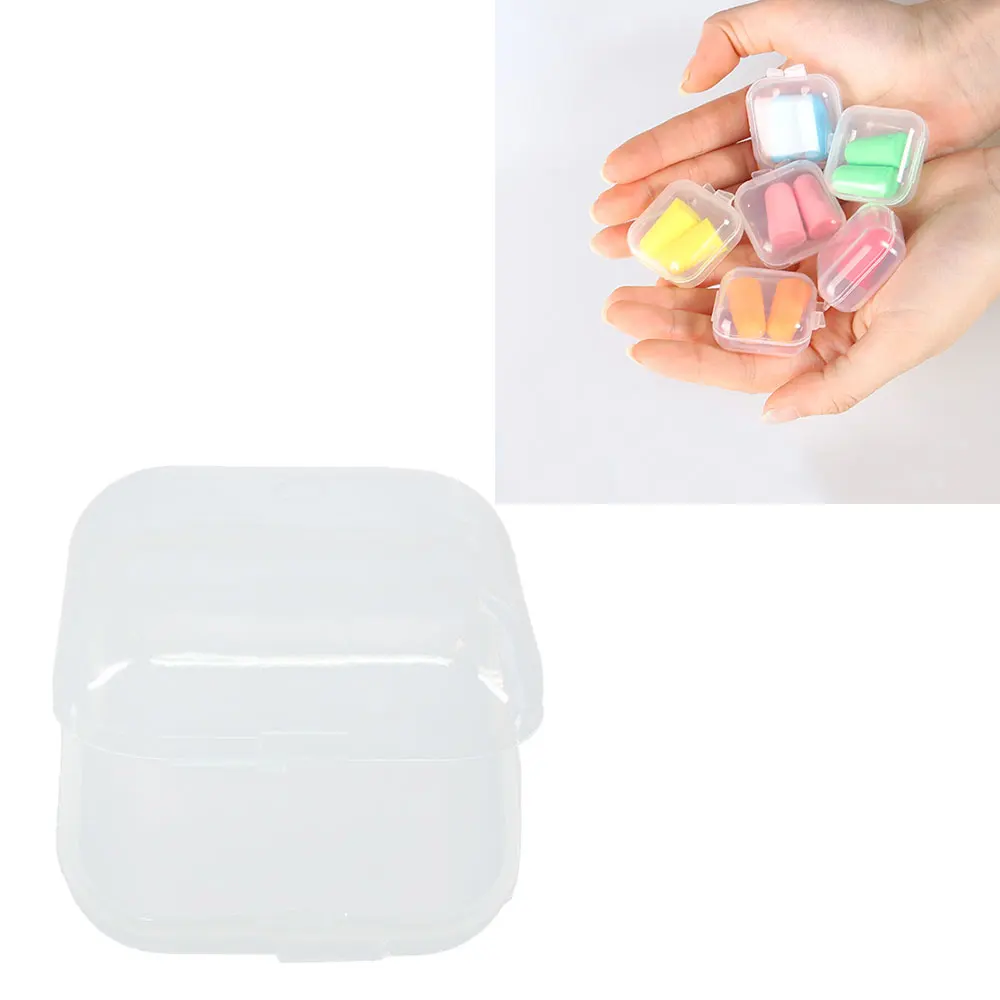 

Mini Clear Plastic Small Box Hook Jewelry Earplugs Container Storage Hot 10pcs