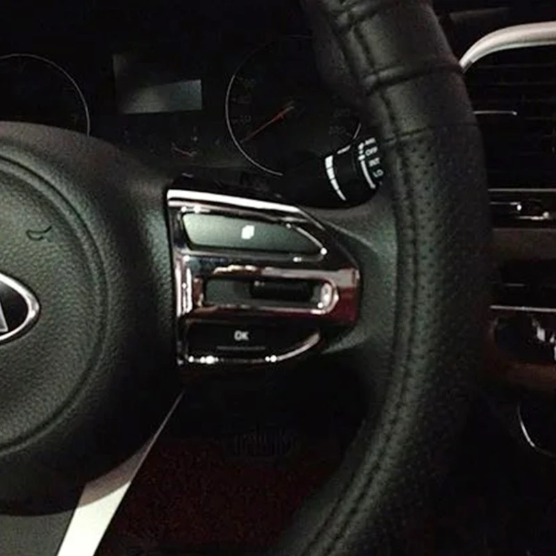 For-KIA-Stonic-2017-ABS-Chrome-Car-Steering-wheel-Button-frame-Cover-Trim-internal-auto-accessories (1)