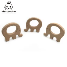 50pc diy madeira personalizado pendente orgânica faia elefante de madeira natural artesanal bebê mordedor de madeira para o bebê dentição enfermagem