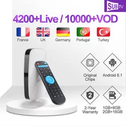 1 год SUB ТВ Leadcool R9 IP коробки ТВ подписки Франции польский код IPTV 4 K FULL HD Android ТВ коробке португальском Турецкий Арабский IP ТВ
