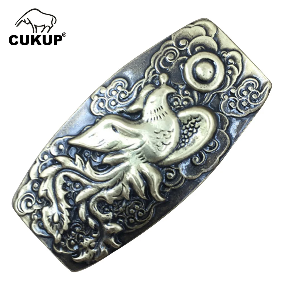 

CUKUP Animal Pattern Design Solid Brass Loop for Men's Brass Belt Buckle Loop Keeper DIY Craft Hardware Metal Accessories BRK005