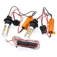 2x T20 7440 50W 2835 42SMD Error Free Canbus LED DRL Daytime Running Lights & Front Turn Signals All in One T20 7440 Turn Light