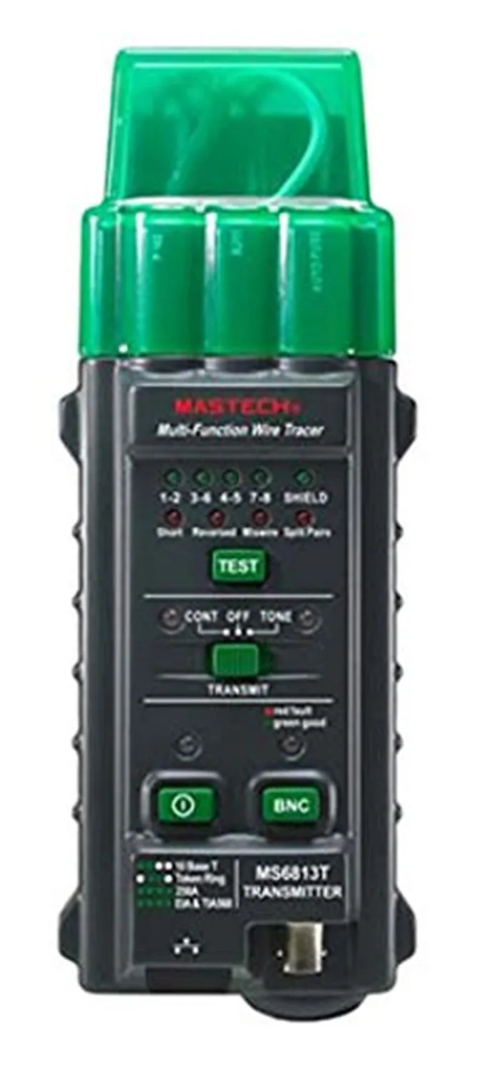 

Hot Mastech MS6813 Multi-functional Cable Tracker Network Analyzer RJ45 RJ11 NBC Short Reversed Miswire Split Pairs Tester