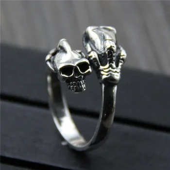 

C&R 925 Sterling Silver Rings for Women men Retro skull claw Personality Neo-Gothic Men's Silver ring Fine Jewelry