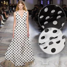 SASKIA натуральный шелк, шифон тутового дерева набивная ткань черный белый большой горошек 3 см Материал текстиль шитье женское платье ткань для шарфа