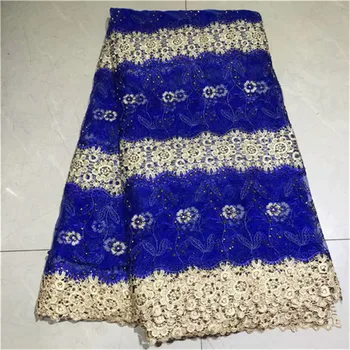 

New Nigerian Lace Fabric High Quality Embroidered African Laces Fabric For Wedding Dress French Tulle Lace With Rhinestones