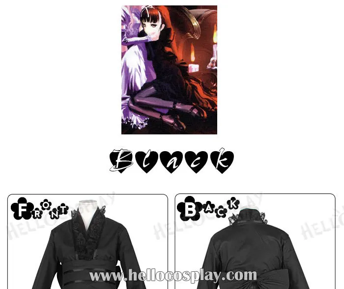 

Черное кимоно для косплея H008