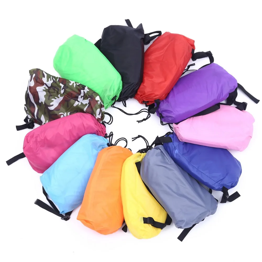 

240*70cm Fast Inflatable Lazy bag Air Sleeping Bag Camping Portable Air Sofa Beach Bed Air Hammock Nylon Banana Sofa Lounger