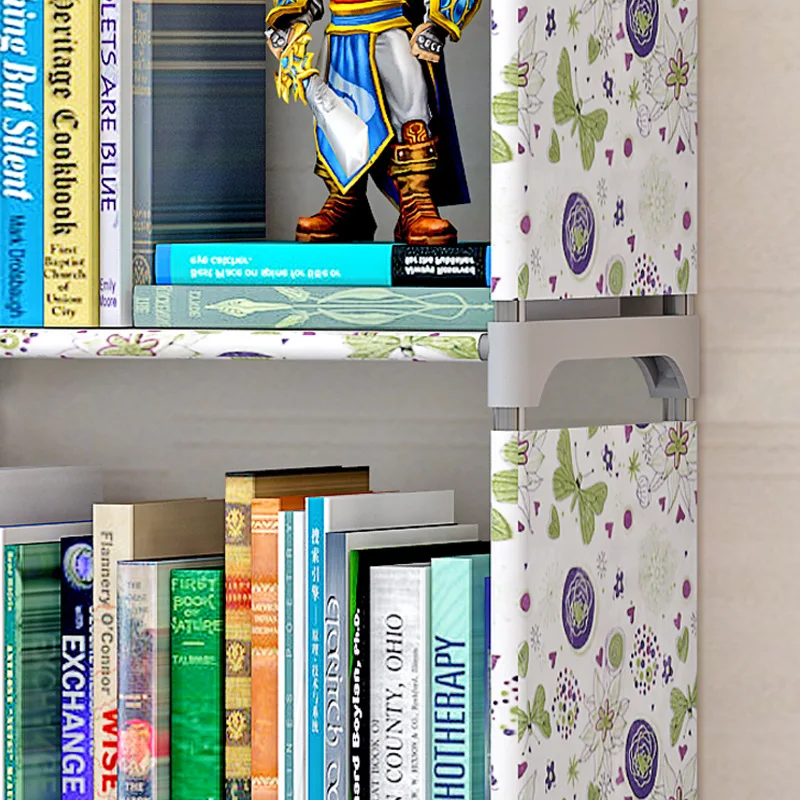Простые тканевые книжные полки с 3 ячейками Креативная печать украшение для дома