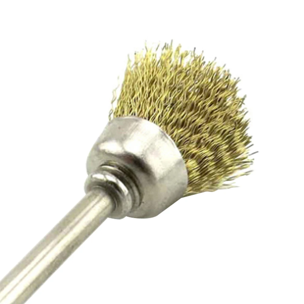 Stainless Steel Wire Brush With Bowl-Shape Head And Shank Tools Accessories For Metal-Cleaning Of Drill Tools