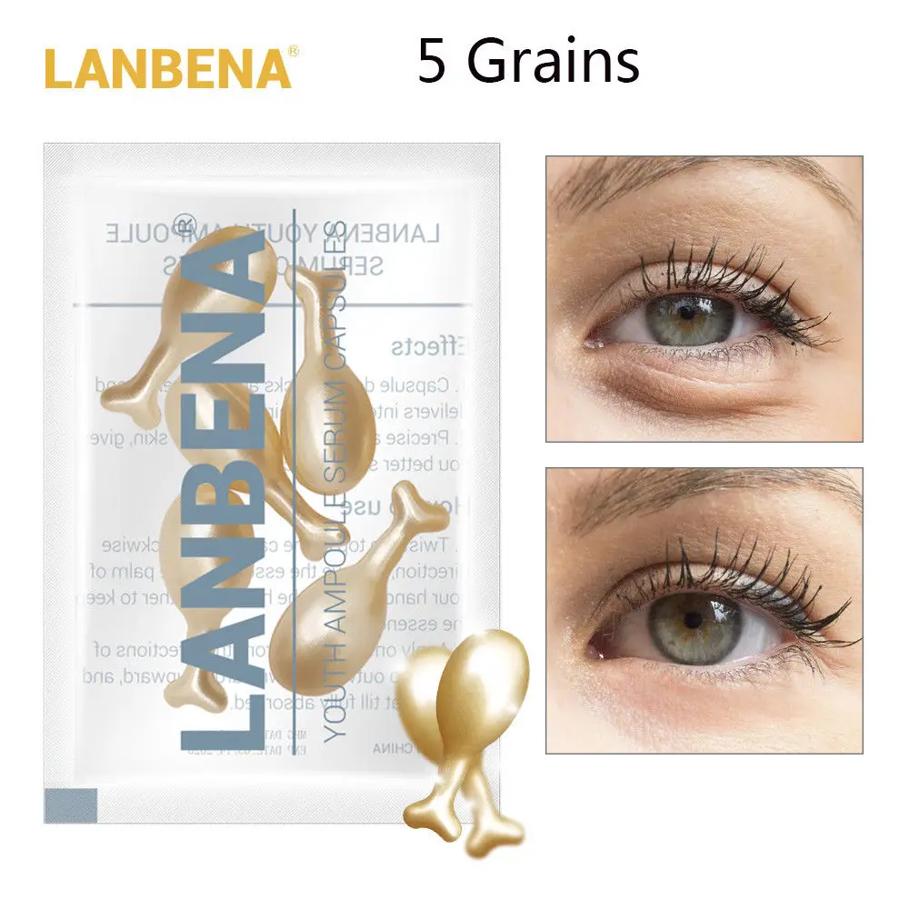 

LANBENA Eye Serum Capsule 24K Gold Peptide Anti Wrinkles Anti-aging remove eye patch dark circle Eye Cream facial Skin CareTSLM1