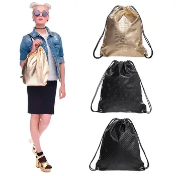 

Fashion Women PU Leather Embossing Drawstring Backpack Rucksack Shoulder Bags Nappy Bags