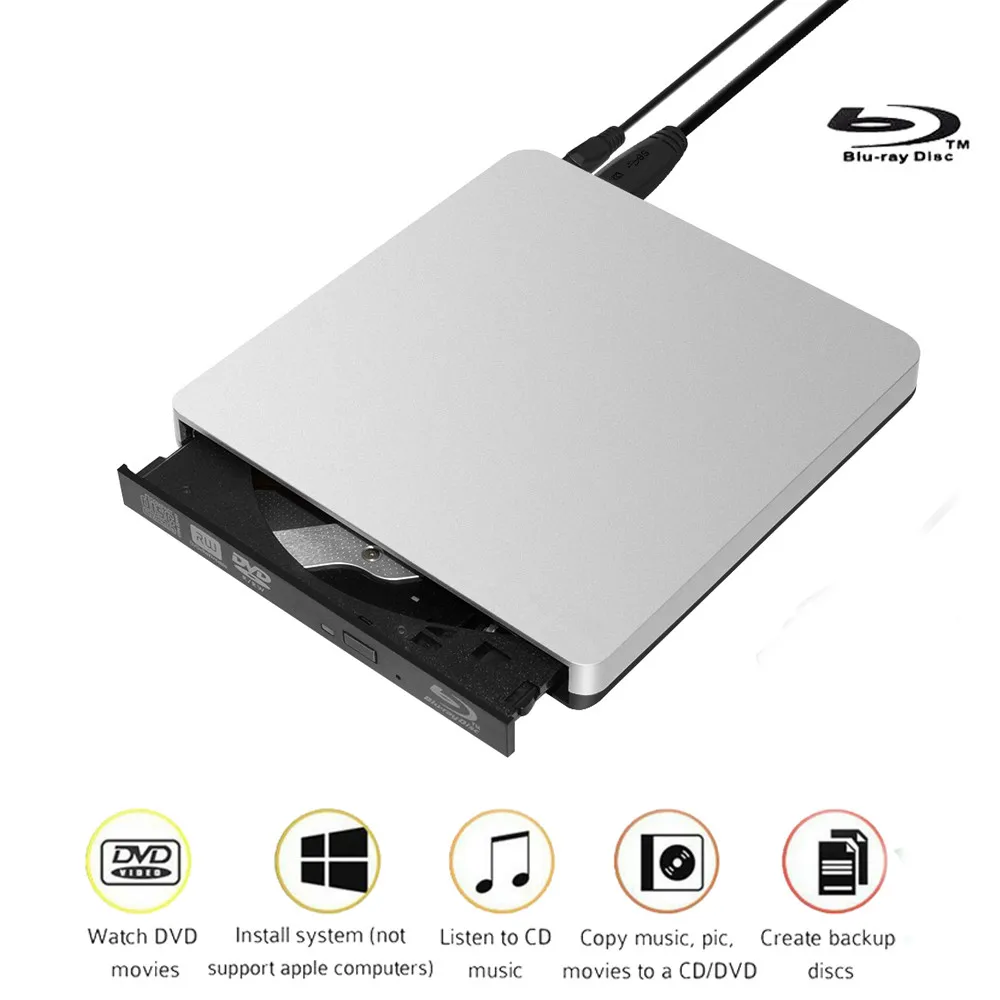 ABS Материал Внешний Blu ray диск USB 3 0 горелки BD RE компакт дисков/DVD RW Писатель играть 3D