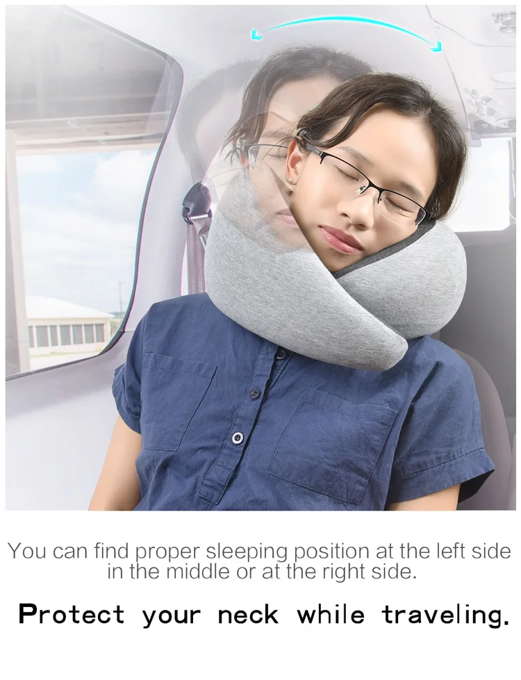 Personalized U shape travel neck pillow inflatable scarf neck rest pillow memory foam pillow