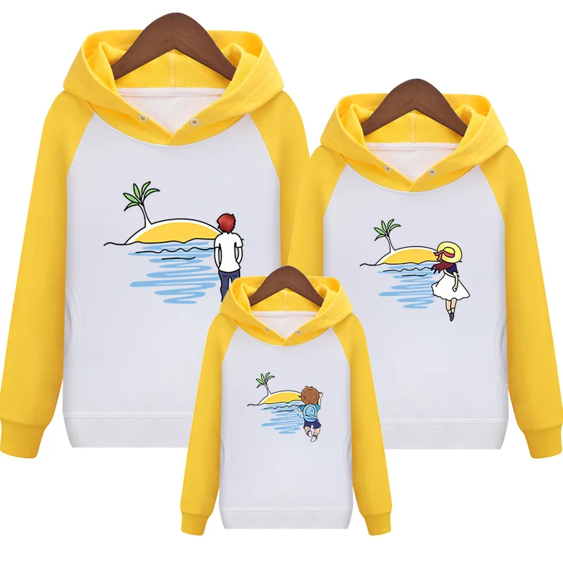 2019 Family Matching Outfits Cotton Hoodies Mom Dad Daughter Son Sweatshirt Autumn Family Clothes Mother Father Kids Hoodies (2)