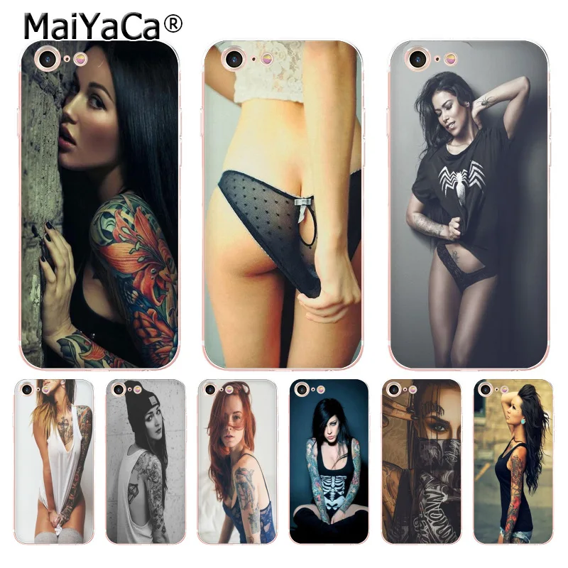 MaiYaCa сексуальный рукав тату девушка мягкий tpu чехол для телефона iPhone 8 7 6 6S Plus X XS MAX
