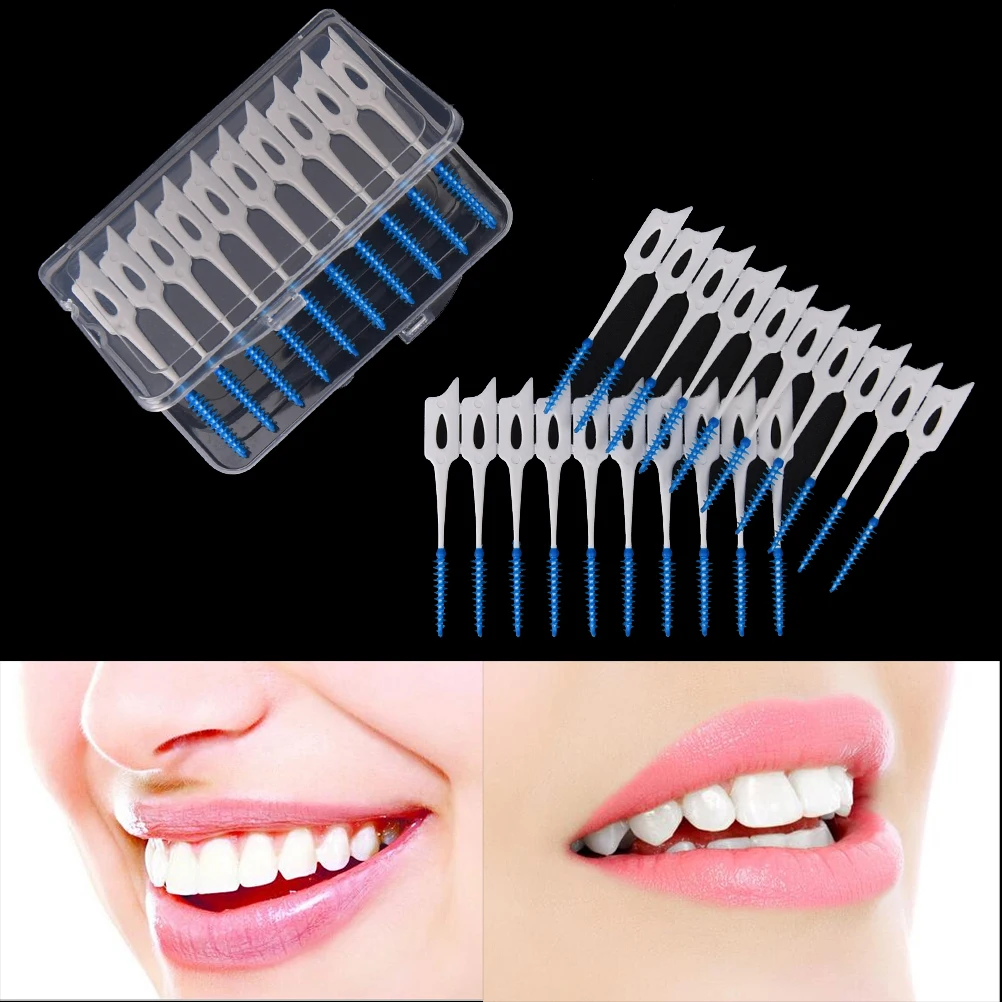 40pcs/set Adults Interdental Brushes Clean Between Teeth Floss Brushes