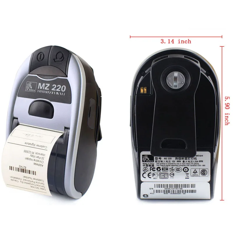 Оригинальный комплект чекового принтера Zebra MZ220 беспроводной мобильный